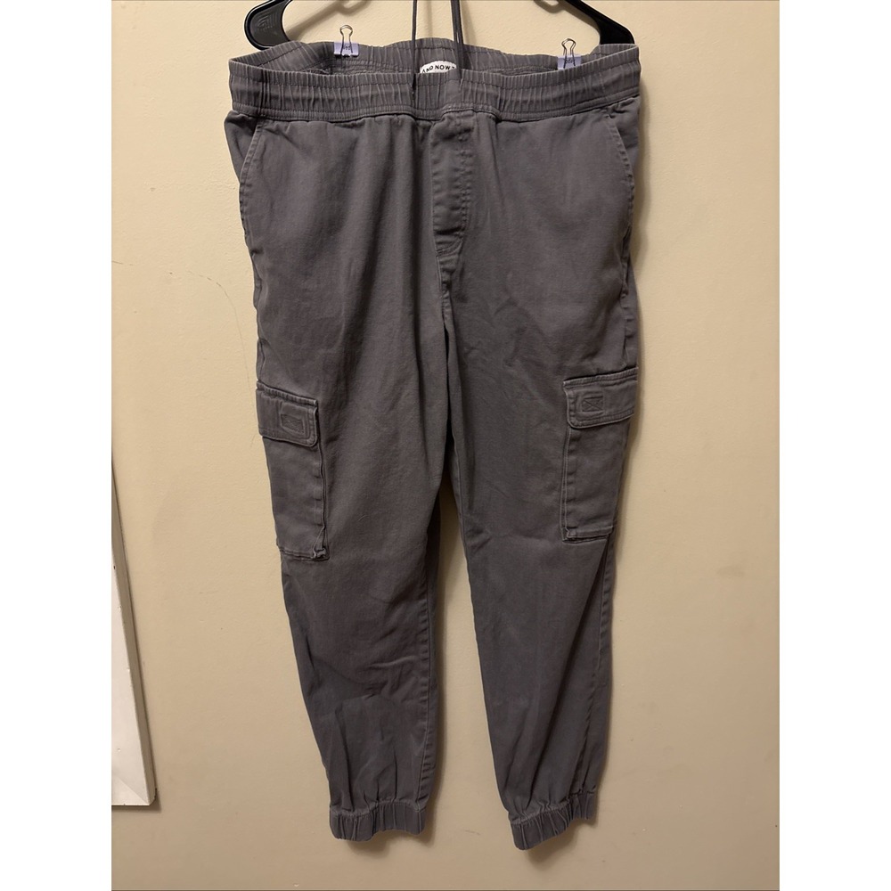 Men's Large And Now This Grey Cotton Cargo Jogger Tapered Leg Pants Comfy